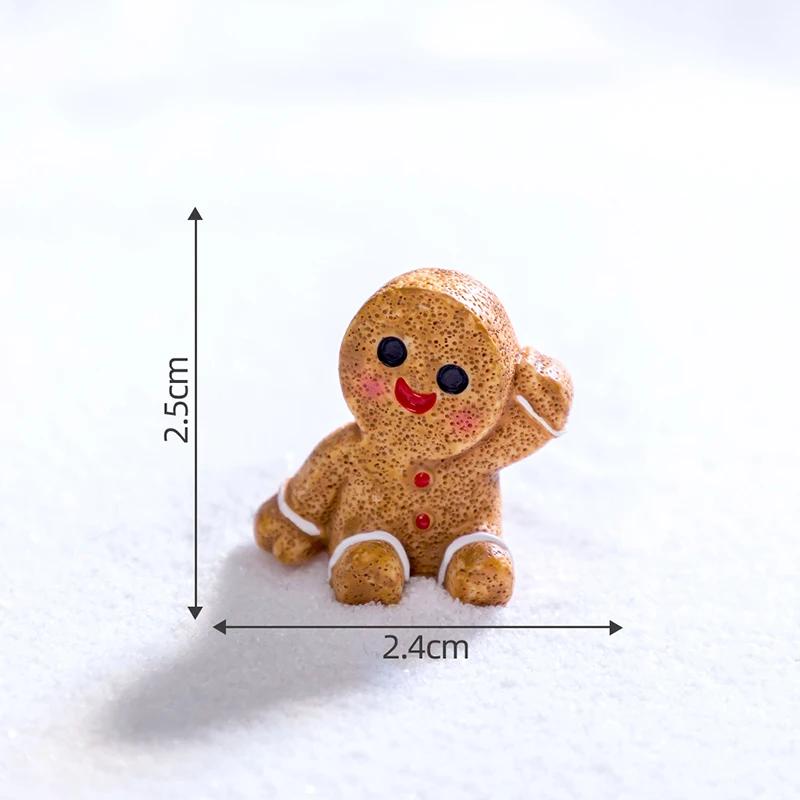 New Mini Christmas Ornament Gingerbread Man Snowman Micro Landscape Dollhouse Model DIY Dollhouse Christmas Decorations