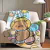 Capybara Cute Cartoon Blanket Warm Soft Suitable For Bedroom Sofa Bed Living Room Office Travel Camping Gifts