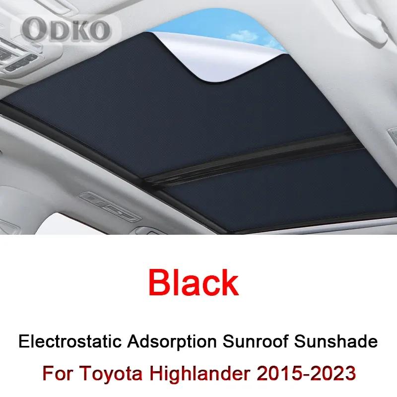 Car Electrostatic Adsorption Sunroof Sunshade Cover For Toyota Highlander 2015-2024 Heat Insulation Skylight Sticker Accessory
