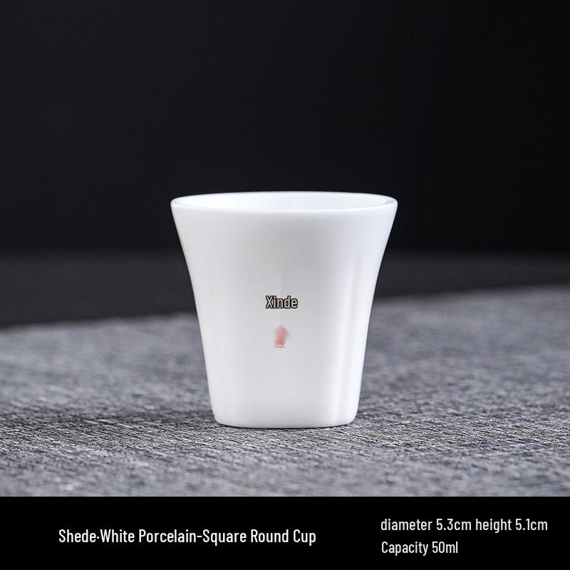 Kung Fu White Porcelain Tea Set: Ceramic Mutton Fat Jade Master Cup & Teacups Gift