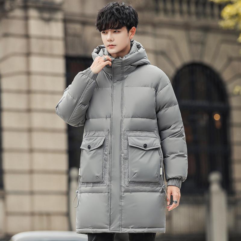 Winter New Down Jacket Hooded Long Men's Korean Version Trend Thickened Men's Jacket Men's Long Down Jacket Men's