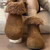Winter New Boken Boots Women Wear Warm Thick Velvet Snow Boots Big Head Women's Boots