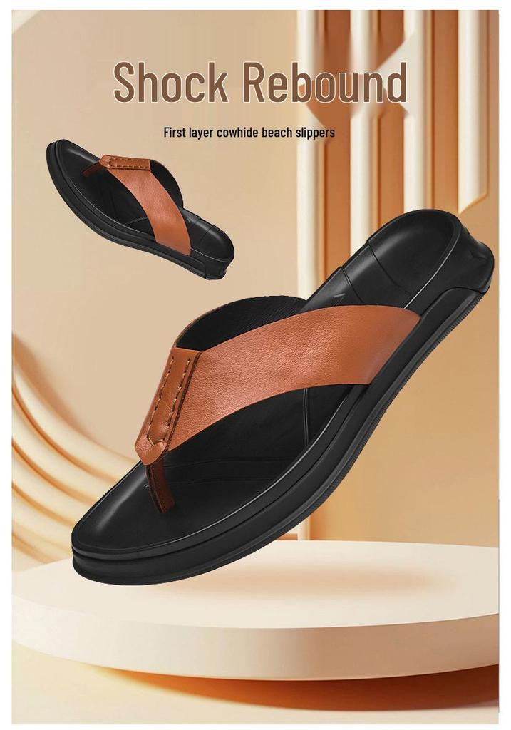 Men's Casual Summer Non-slip Flip-Flops - Fashionable, Soft Sole, Wear-resistant Thong Sandals for Outdoor Use