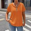 PEYWOW Women's Fashion Casual Summer Spring V-Neck Short Sleeve  Blouses & Shirts
