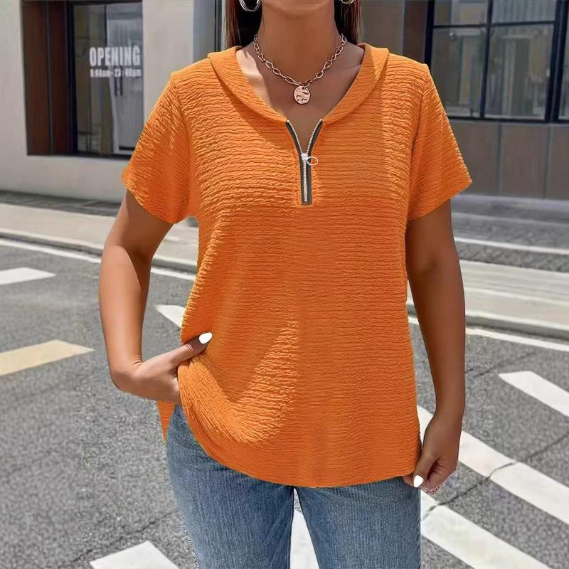 PEYWOW Women's Fashion Casual Summer Spring V-Neck Short Sleeve Blouses & Shirts