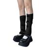 Sweet Girls Leg Warmers Women Ribbed Knit Foot Covers Elegant Bowknot Ruffled Trim Boot Cuffs Footless Long Calf Socks