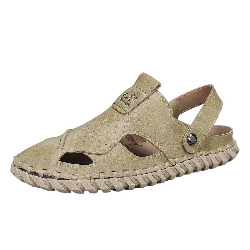 Fashion Summer Sandals Men Leather Classic Roman Sandals Slipper Outdoor Sneaker Beach Rubber Flip Flops Men Water Trekking Sandals
