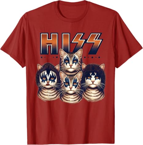 Hiss Cats Rock Kittens Rocking for CatLover Kitty Mom Dad TShirt Streetwear Clothes Novelty Gift Music Rap Short Sleeve Outfit S