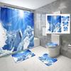 Schneeberg Duschvorhang-Set Schöne Naturlandschaft Duschvorhang Rutschfeste Badematte Toilettendeckelbezug Für Badezimmerdekoration