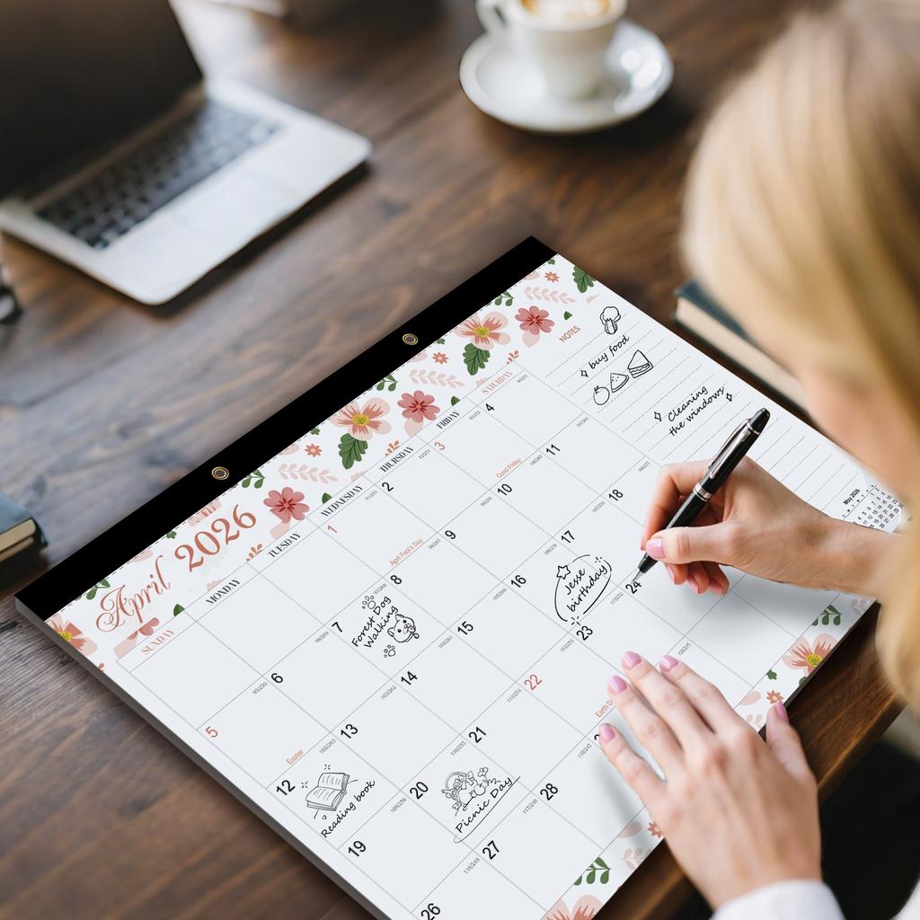 1 Set Desk Calendar 2026-2027: 18-Month Calendar from January 2026 To June 2027 with Schedule & Holidays, 43.18cm X 30.48cm