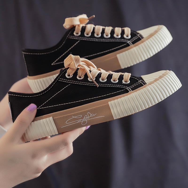 Spring new biscuit shoes canvas shoes women's low-top trendy shoes women's shoes student shoes