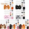 6-teiliges Katzenmasken-Set, DIY-Handbemalung, leere Katzenmaske mit Fellaugen, Netzfilzplatte, pelziges Tier, Therian-Maskenzubehör für Karneval, Cosplay