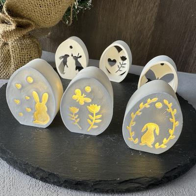 Ostern Atmosphäre Lampe Silikon Form Hohl Osterei Kaninchen Schmetterling Liebe Spiegel Silikon Dropping Form Ostern Ei Form