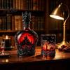 Gothic Whiskey Bottle 1200ML Halloween Bat Castle Bottle, 320ML Vintage Glass Wine Liquor Holder Cup, Decorative Decanter Flask for Home Kitchen