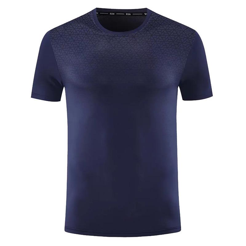 Summer Thin Polyester Short Sleeve T-Shirt Men's Outdoor Quick-Drying Elastic Running Sports Fitness Training Badminton Suit