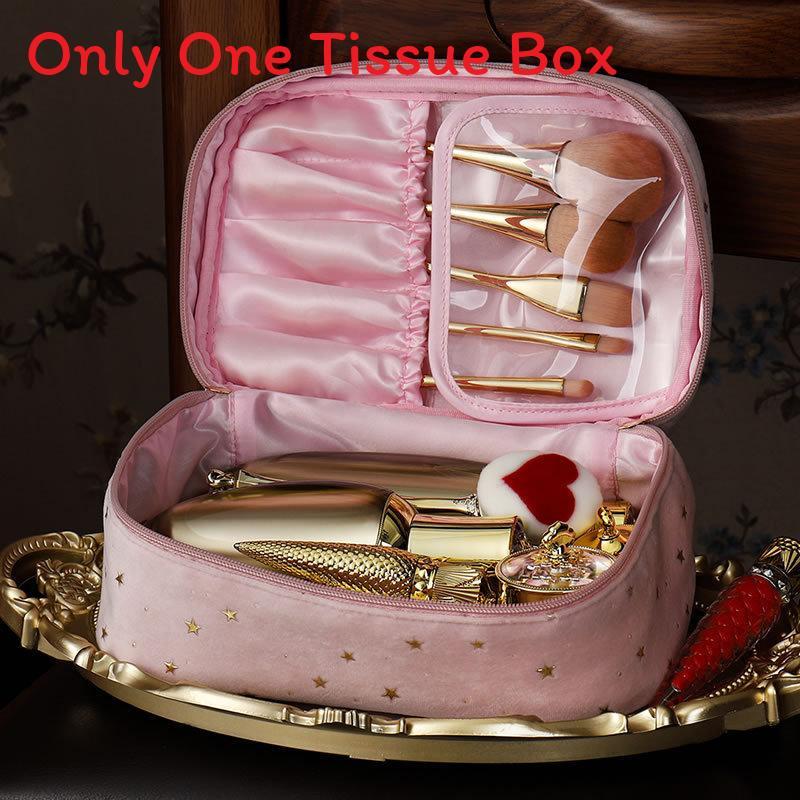 Style Velvet Cosmetic Bag With Spacious Interior For Home And On The Go Use