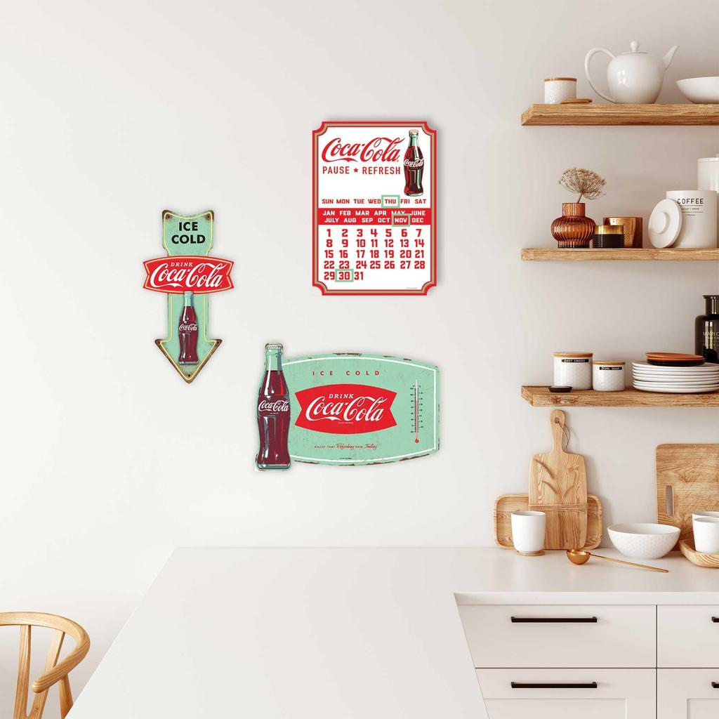 Metal Sign with Thermometer Thermometer Tin Sign American Goods Die-cut "Coca-Cola" / / / /