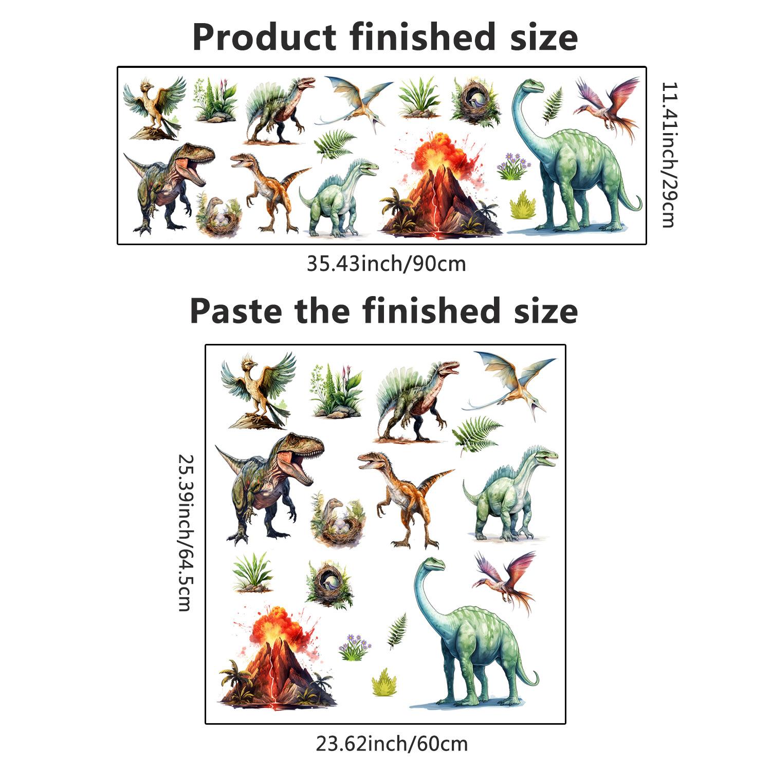 Настенная наклейка динозавр птеродактиль вулкан фреска съемная виниловая наклейка для детской комнаты, детской комнаты, домашнего декора разноцветный
