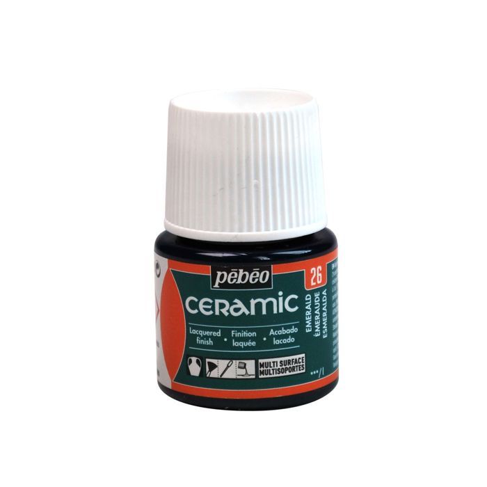 Peinture - Pébéo - Céramic Émeraude - 45ml - Brillant - Opaque