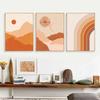 Abstract Burnt Orange Wall Art Canvas Painting Terracotta Rainbow Minimalist One Line Drawing Posters Boho Home Decor