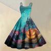Women's Casual Sleeveless Off Shoulder Dress with Print for Party and Festive Wear