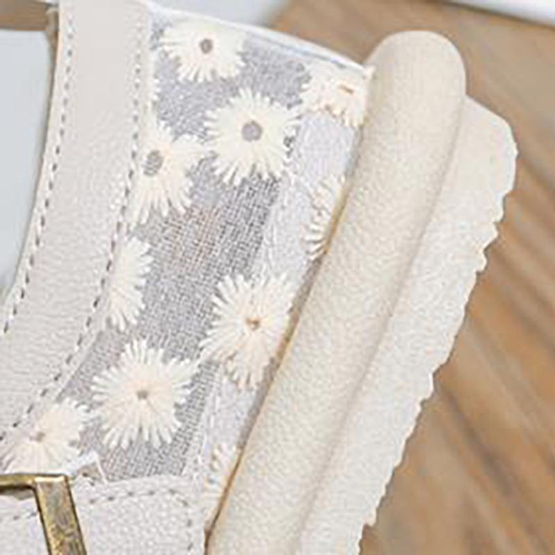 Women Sneakers Summer Fashion Casual Flat Shoes Buckle Latch Mesh Breathable Comfort Tennis Women Covered Toe