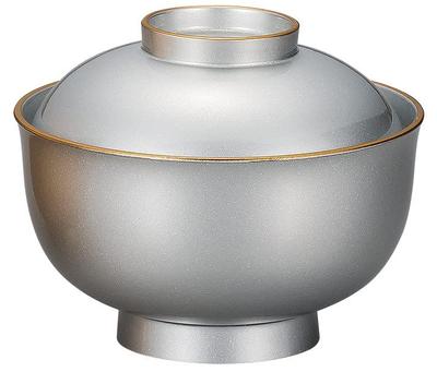 Nakatani Brothers Company "Yamanaka Lacquerware" Zoni Bowl, Silver Lamé, FB27-2
