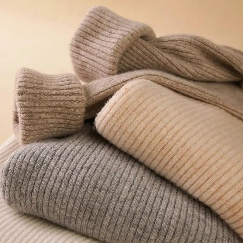 Rolák svetry Dámské Podzim Zima Neformální Pletený svetřík větší velikosti Jednobarevné základní topy s vysokým výstřihem