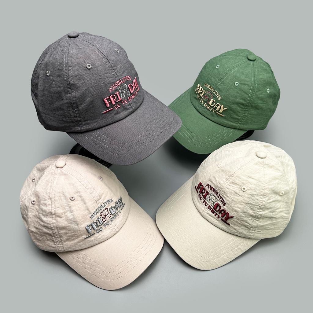 Spring And Summer Cute Bear Letter Embroidery Baseball Cap Men'S And Women'S Sunshade Cartoon Casual Cap