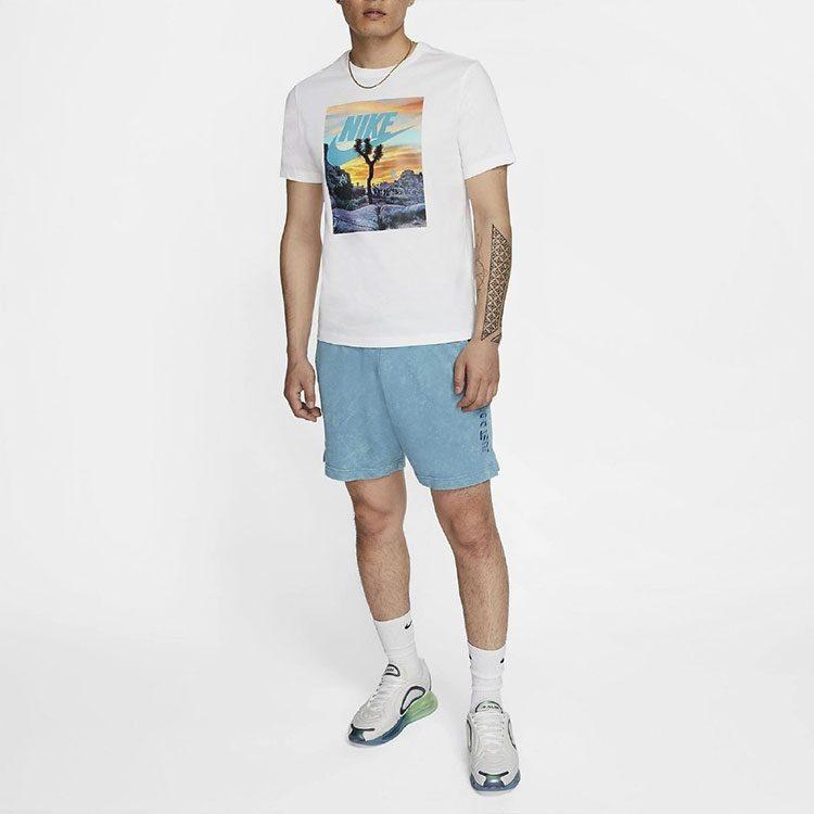 Nike T Shirts Men's White Crew Neck Moderate Straight Fit DH0053-100