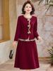 2026 New Fashion Slimming Long-Sleeved Two-Piece Dress for Middle-Aged & Elderly Women