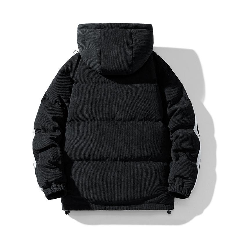Winter Herren Koreanischer Stil Verdickt Warm Mit Kapuze Lammfell Samt Locker Auto Logo Baumwollmantel Trendig Paar Corduroy Baumwollmantel