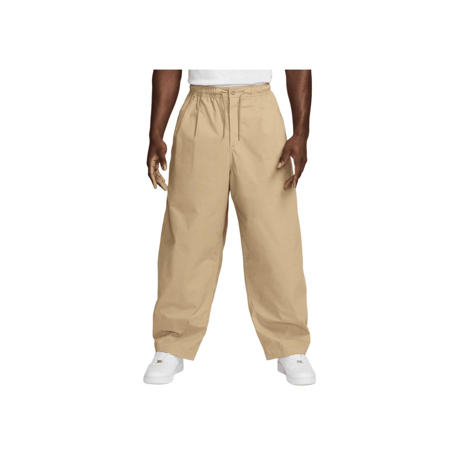 

Nike Брюки мужские повседневные прямого кроя свободного кроя с вышивкой логотипа, бежевые HJ1974-297 M