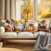 Autumn Thanksgiving Decor Pillowcase Printed Polyester 45x45cm Throw Pillowcover Decorative Sofa Cushion Pillowslip Home Decor
