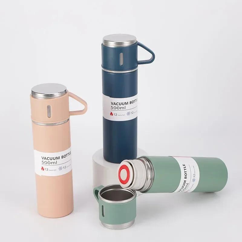 500ML 304 Stainless Steel Vacuum Insulated Bottle Gift Set Coffee Mug Business Style Insulated Water Bottle for Tea Coffee Drink