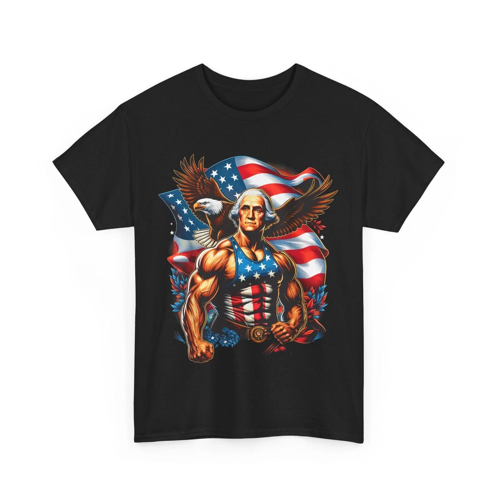 George Washington American Flag 4th of July Independence Day Patriotic Shirt 2XL