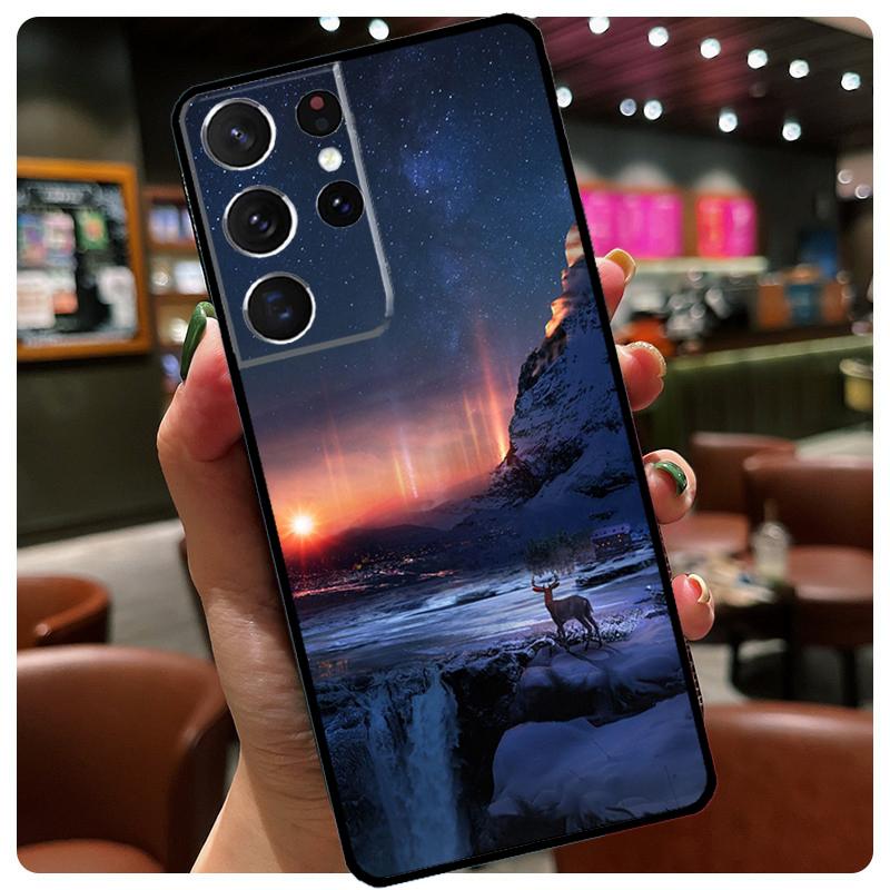 Starry Sky Deer Phone Case For Samsung Galaxy S25 S24 S23 S22 S21 S20 Ultra S9 S10 Plus S25 FE S24 FE Cover