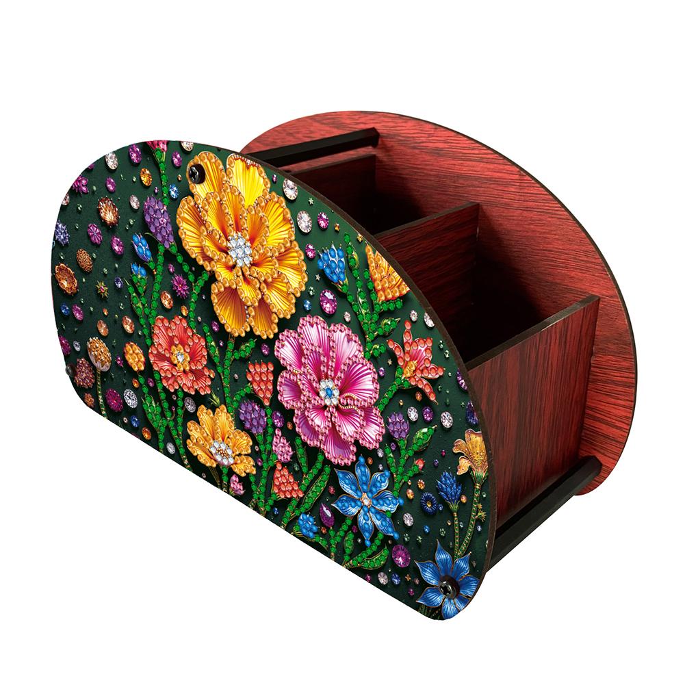 DIY Wooden Diamond Painting Storage Cosmetic Tool Holder Animal Pattern Diamond Painting Art Kit Organizer Box Desk Accessories