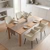 Dining Chairs, Set of 2, Corduroy Upholstered, Armrests, Backrest, Cream
