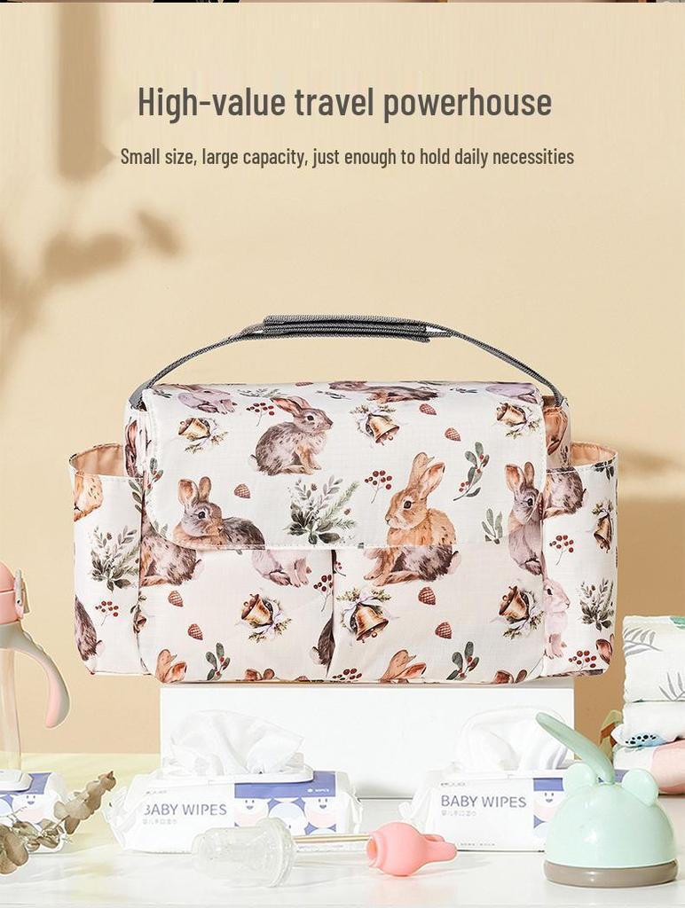 Multifunkční voděodolná závěsná úložná taška na kočárek pro dětské lahvičky a hrníčky