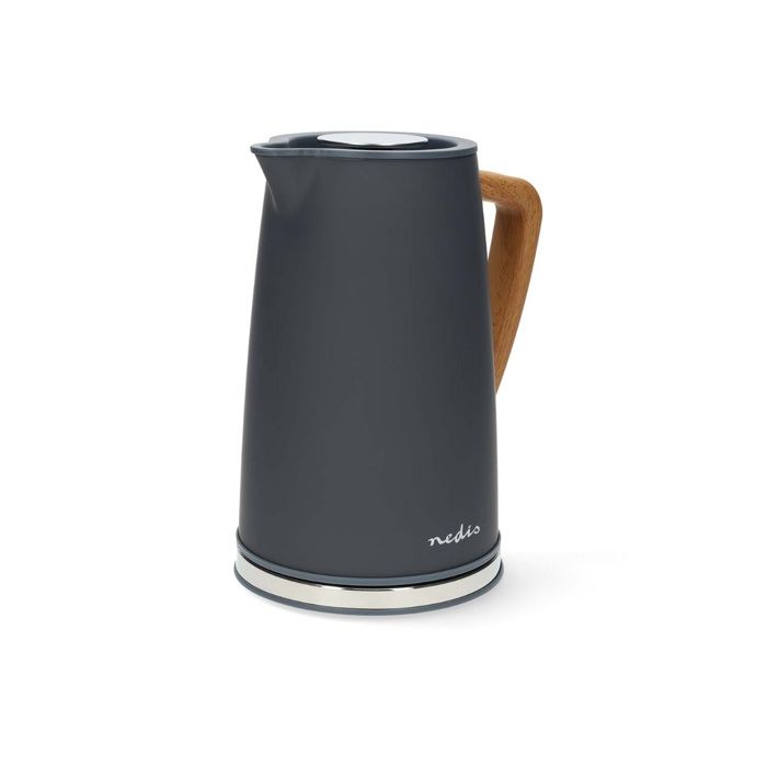 Bouilloire Nedis - 1,7 L - Gris - Socle 360° - Élément chauffant dissimulé
