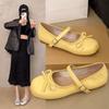 Båge platta balettskor sommar nya grunda med kjol mode Mary Jane skor