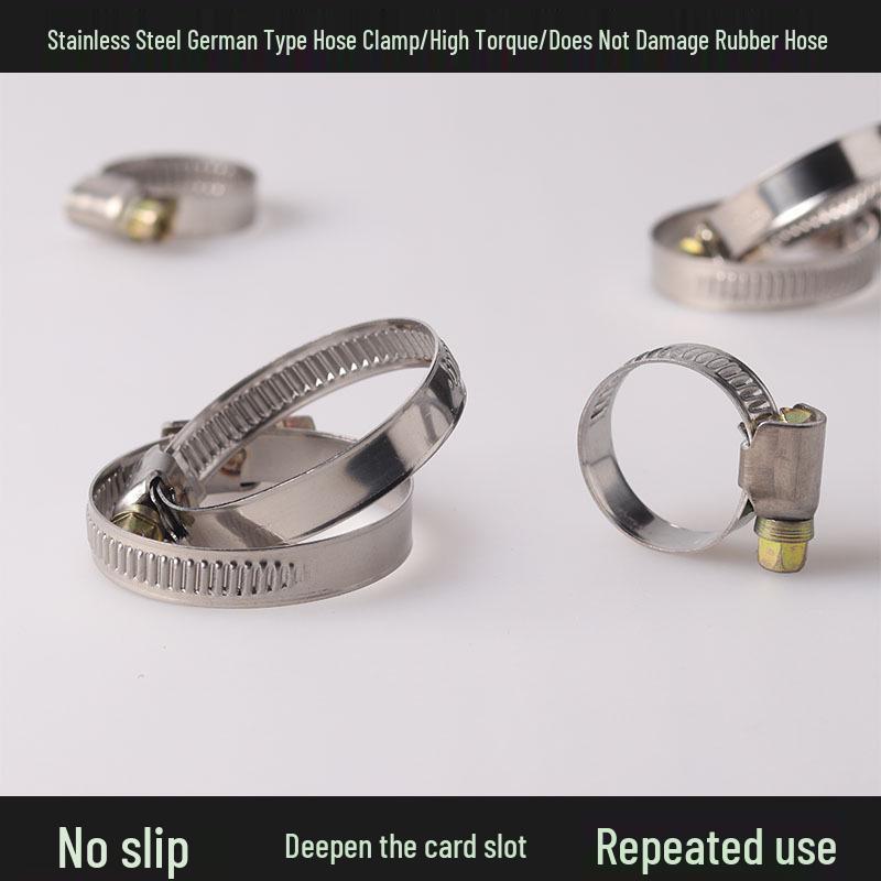 Stainless Steel German-Style Hose Clamp for 13-19mm Pipes (Pack of 10)