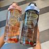 2000ml velkokapacitní plastová láhev na vodu s brčkem | Prémiový plastový kelímek pro venkovní kempování a hydrataci