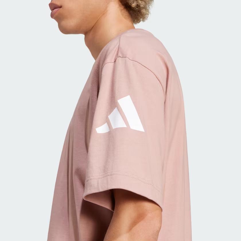 adidas T-shirt Essentiels Coupe Ample Logo 3 Barres Homme Hauts Rose JF3620