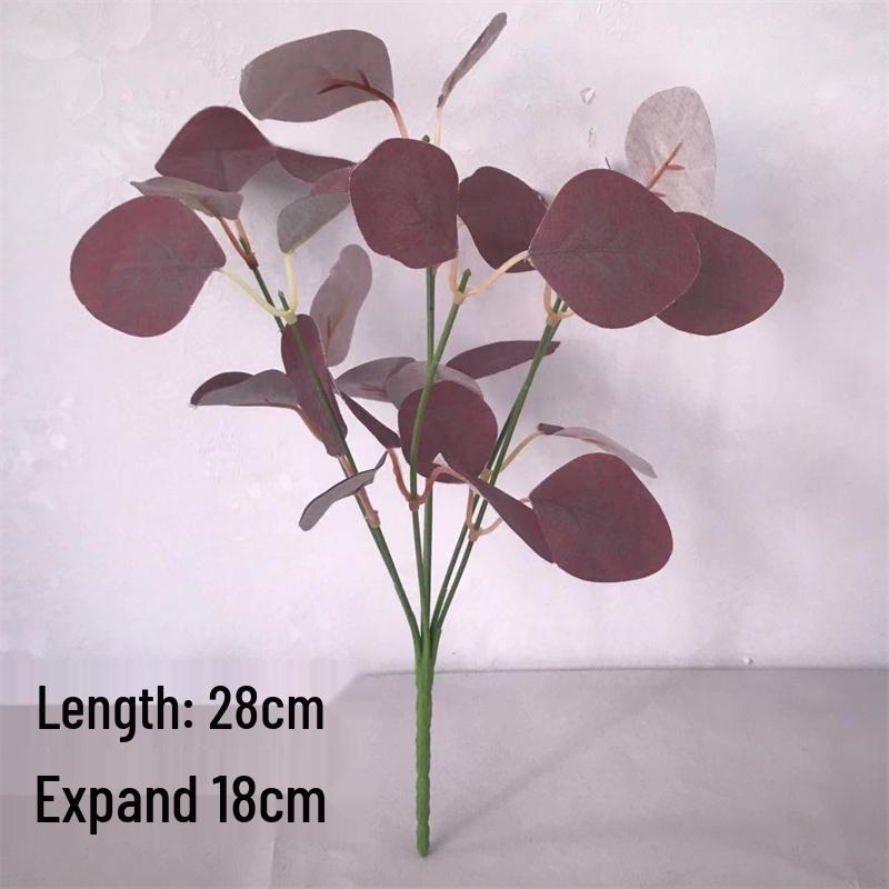 Curly Edge Red Rose Bouquet - 6 Head Artificial Silk Flowers for Living Room Decoration