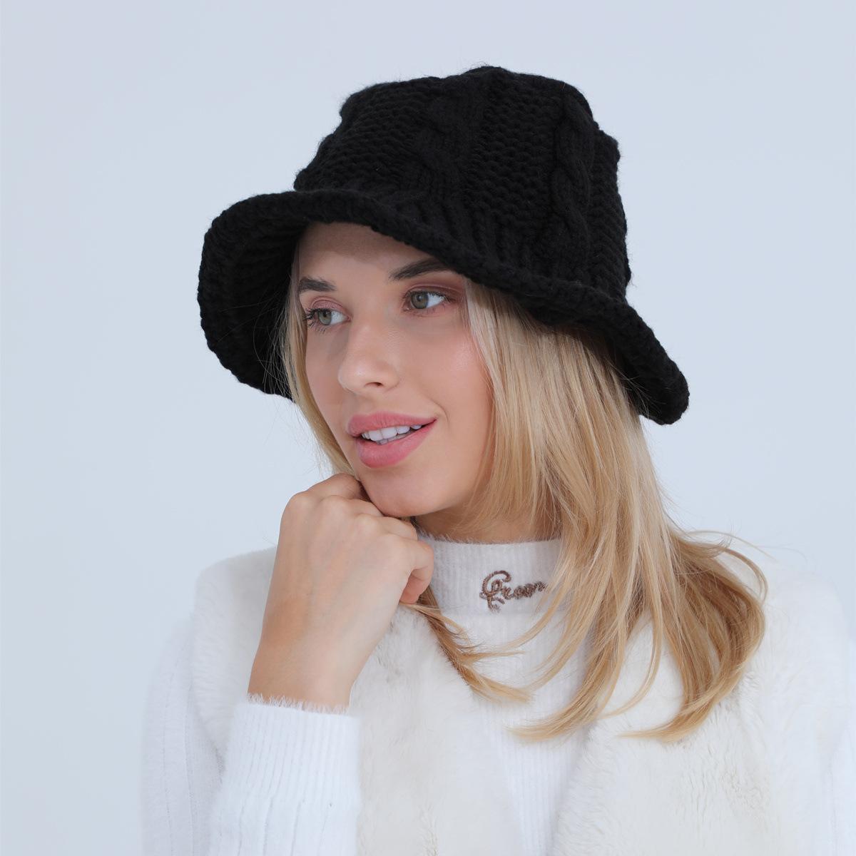 Женская осенне-зимняя шерстяная шляпа-горшок — фото 12