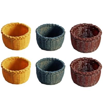Cestini Miniatura OATIPHO, Set da 6, Scala 1:12, Cestini per Casa delle Bambole, Cestini portaoggetti, 3 Colori, Mobili Modello, Bambole, Oggetti di Scena per Fotografia, Accessori,