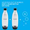 SodaStream Black 1L Slim Carbonated Bottle Twin Pack (2-Pack)