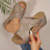 New Style Wedge Heel Shoes Retro Thick-soled Fish-mouth Sandals Women's Muffin Thick-soled